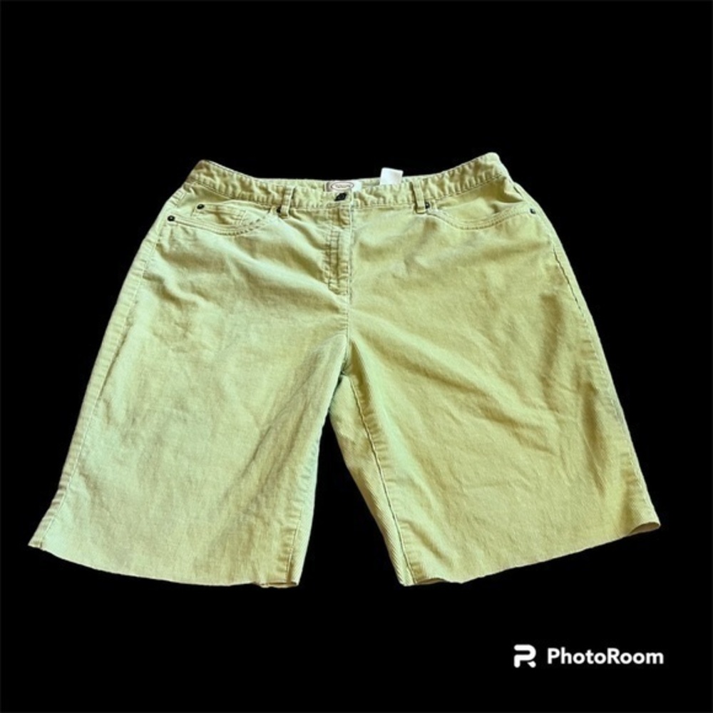 Talbots yellow corduroy hand cut shorts